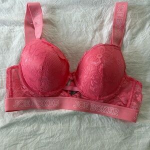 NWOT Joe Boxer Women's Vibrant Pink Lace Bra